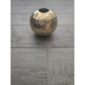 Brass Geometric Hexagon Round Vase Table‎ Decor VTG Home